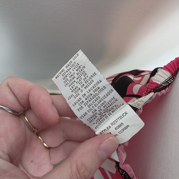 Speechless Pink Cream Brown Y2K Halter Neck Tie Cute Girly Tank Blouse Size S - Picture 5 of 5